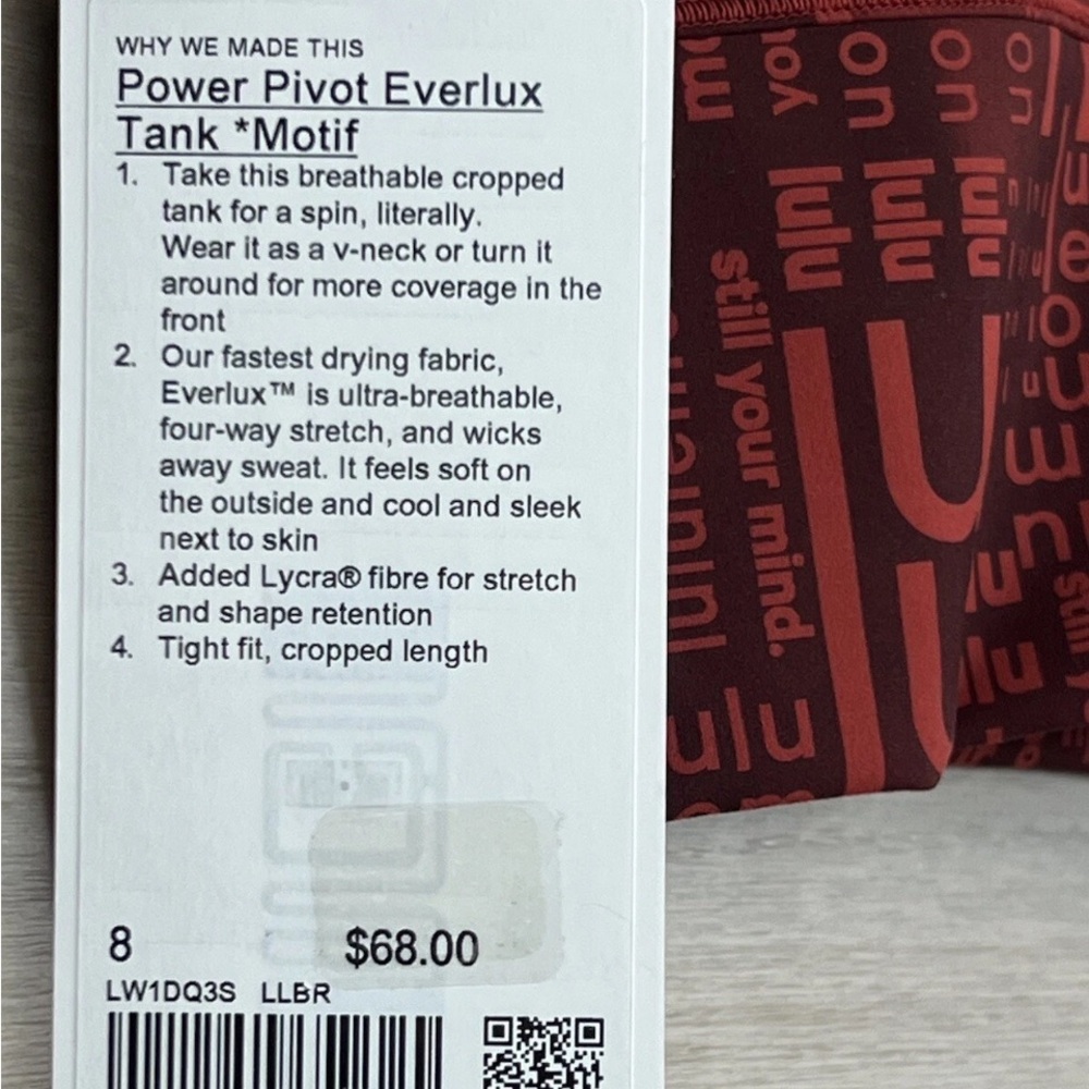 Lululemon Athletica Red Tank Top - Picture 9 of 9